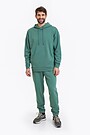 Organic cotton French terry sweatpants 1 | GREEN | Audimas