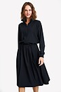 Stretch fabric loose fit dress 1 | BLACK | Audimas