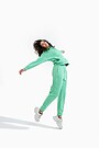 Organic cotton French terry sweatpants 1 | GREEN | Audimas