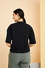 High neck loose fit T-shirt 2 | BLACK | Audimas
