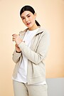 Textured fabric full zip sweatshirt 1 | Cream | Audimas