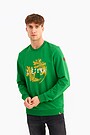 Printed terry crewneck sweatshirt 1 | GREEN | Audimas