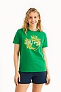 Printed cotton T-shirt 1 | GREEN | Audimas