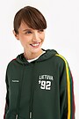 Organic cotton retro style hoodie 2 | GREEN | Audimas
