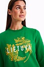 Printed terry crewneck sweatshirt 3 | GREEN | Audimas