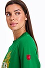 Printed terry crewneck sweatshirt 4 | GREEN | Audimas
