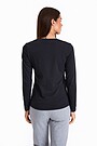 Organic cotton long sleeve top 2 | BLACK | Audimas
