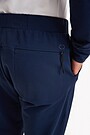 Tapered organic cotton French terry sweatpants 4 | dark blue | Audimas
