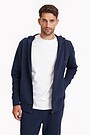 Organic cotton French terry full-zip hoodie 5 | BLUE | Audimas