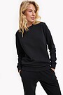 Organic cotton French terry crewneck sweatshirt 1 | BLACK | Audimas