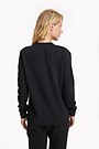 Organic cotton French terry crewneck sweatshirt 2 | BLACK | Audimas