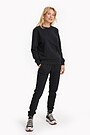 Organic cotton French terry crewneck sweatshirt 4 | BLACK | Audimas