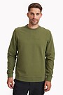 Organic cotton French terry crewneck sweatshirt 1 | GREEN | Audimas