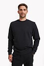 Organic cotton French terry crewneck sweatshirt 1 | BLACK | Audimas