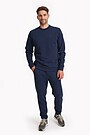 Organic cotton French terry crewneck sweatshirt 3 | BLUE | Audimas