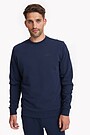 Organic cotton French terry crewneck sweatshirt 1 | BLUE | Audimas
