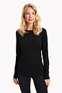 Merino wool long sleeve top 1 | BLACK | Audimas