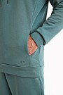 Organic cotton French terry hoodie 3 | Dark green | Audimas