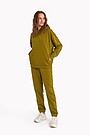 Organic cotton French terry sweatpants 1 | GREEN | Audimas
