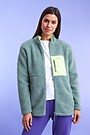 Oversized full-zip sherpa fleece jacket 2 | GREEN | Audimas