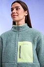 Oversized full-zip sherpa fleece jacket 4 | GREEN | Audimas