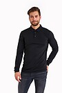 Merino wool long sleeve polo shirt 1 | BLACK | Audimas