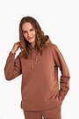 Organic cotton fleece hoodie 1 | BROWN/BORDEAUX | Audimas
