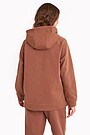 Organic cotton fleece hoodie 2 | BROWN/BORDEAUX | Audimas