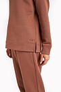 Organic cotton fleece hoodie 4 | BROWN/BORDEAUX | Audimas