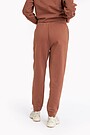 Organic cotton fleece sweatpants 3 | BROWN/BORDEAUX | Audimas