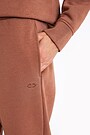 Organic cotton fleece sweatpants 4 | BROWN/BORDEAUX | Audimas