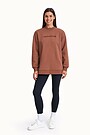 Organic cotton fleece sweatshirt 4 | BROWN/BORDEAUX | Audimas