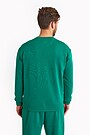 Organic cotton fleece crewneck sweatshirt 2 | GREEN | Audimas