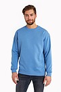 Organic cotton fleece crewneck sweatshirt 1 | BLUE | Audimas