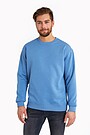 Organic cotton fleece crewneck sweatshirt 1 | BLUE | Audimas