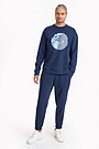 Organic cotton fleece crewneck sweatshirt 4 | BLUE | Audimas