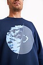 Organic cotton fleece crewneck sweatshirt 3 | BLUE | Audimas
