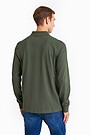 Organic cotton long sleeve pique polo shirt 2 | GREEN | Audimas