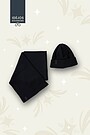 Merino wool hat and scarf set 1 | BLACK | Audimas