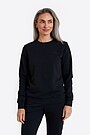 Cotton French terry crewneck sweatshirt 1 | BLACK | Audimas