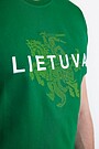 National collection embroidered cotton T-shirt 2 | GREEN | Audimas