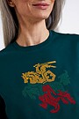 National collection embroidered cotton T-shirt 3 | GREEN | Audimas