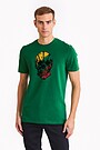 Short sleeves cotton T-shirt Invincible determination 1 | GREEN | Audimas