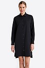 Woven fabric dress with long sleeves 1 | BLACK | Audimas