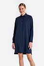 Woven fabric dress with long sleeves 3 | BLUE | Audimas