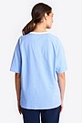 Oversized fit printed cotton t-shirt 2 | BLUE | Audimas
