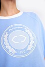 Oversized fit printed cotton t-shirt 3 | BLUE | Audimas
