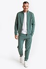 Stretch cotton slim fit sweatpants 1 | GREEN | Audimas