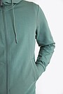 Organic cotton French terry full-zip hoodie 4 | GREEN | Audimas