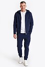 Organic cotton French terry full-zip hoodie 5 | BLUE | Audimas